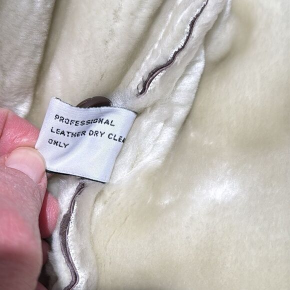 VINTAGE MAGGIE LAWRENCE LEATHER SHEARLING BIKER JACKET SIZE PETITE SMALL - Picture 12 of 14